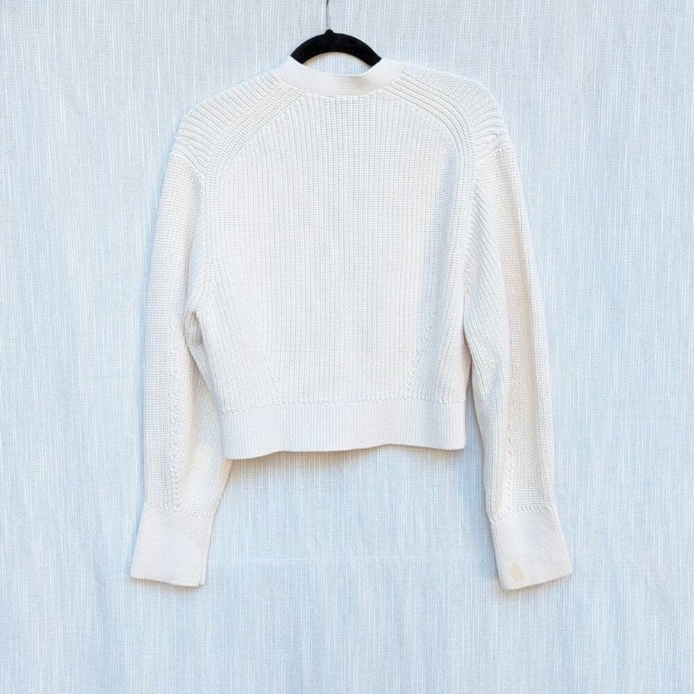 & Other Stories Short Cardigan Womens S Cream Boxy Oversized Rib Knit Button - Picture 3 of 10